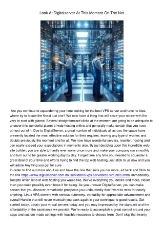 look at digitalserver at this moment on the net