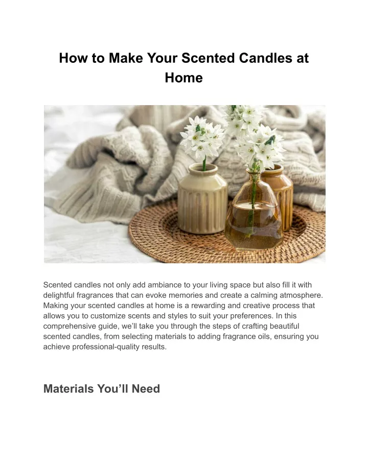 how to make your scented candles at home