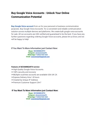 09 Tips For Buy Google Voice Accounts Success