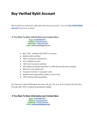 09 Tips For Buy Verified Bybit Account Success