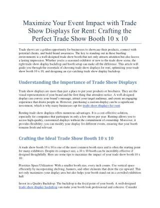 maximize your event impact with trade show