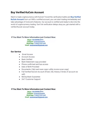 09 Tips For Buy Verified KuCoin Account Success