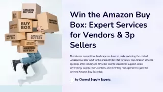 Win the Amazon Buy Box: Expert Services for Vendors & 3p Sellers