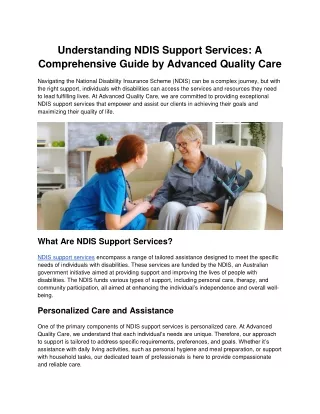 understanding ndis support services