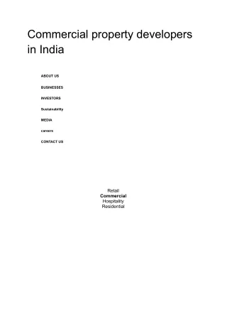 commercial property developers in india