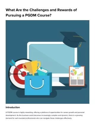 What Are the Challenges and Rewards of Pursuing a PGDM Course