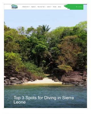 Top 3 Spots for Diving in Sierra Leone