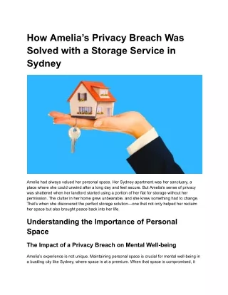 How Amelia’s Privacy Breach Was Solved with a Storage Service in Sydney