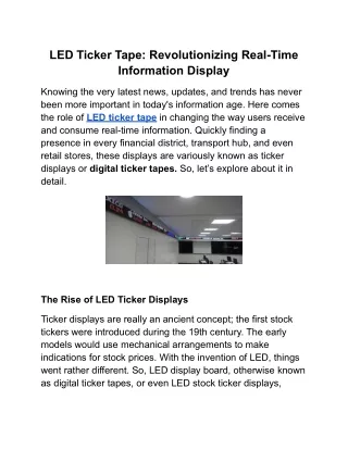 led ticker tape revolutionizing real time