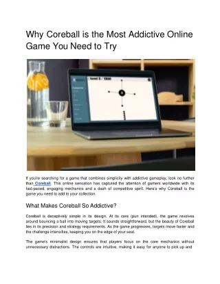 Why Coreball is the Most Addictive Online Game You Need to Try