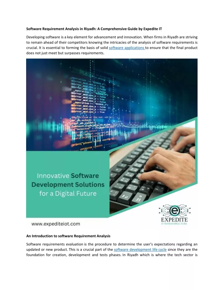 software requirement analysis in riyadh