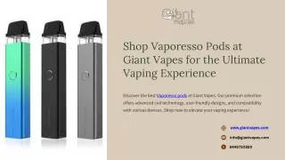 Shop Vaporesso Pods at Giant Vapes for the Ultimate Vaping Experience