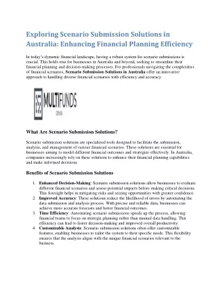 exploring scenario submission solutions