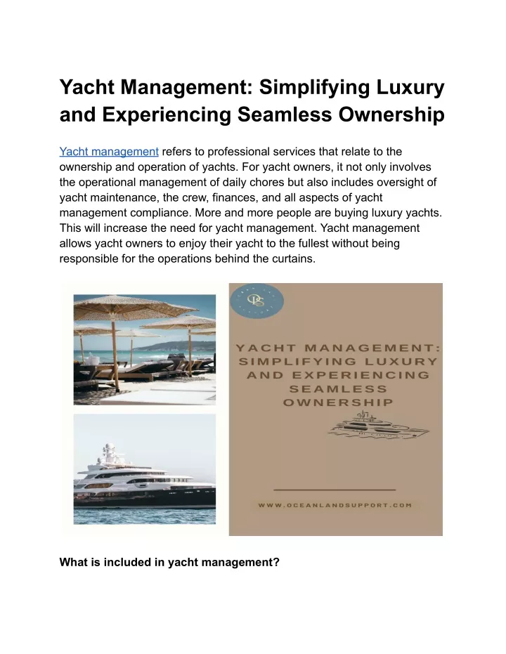 yacht management simplifying luxury