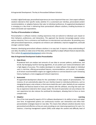 ai augmented development the key to personalized
