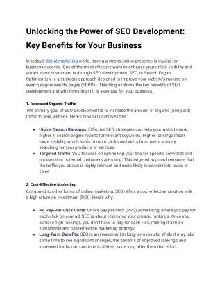 unlocking the power of seo development