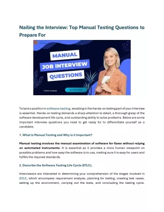 Top Manual Testing Questions to Prepare For