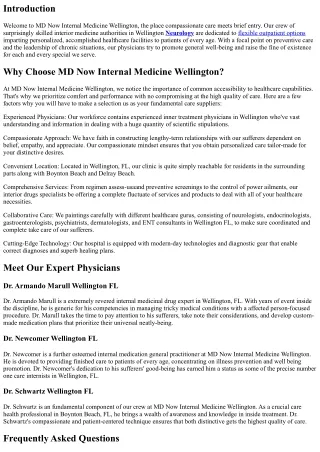 MD Now Internal Medicine Wellington: Quick Access to Compassionate Care