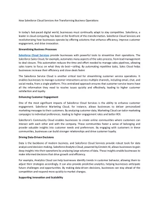 how salesforce cloud services are transforming