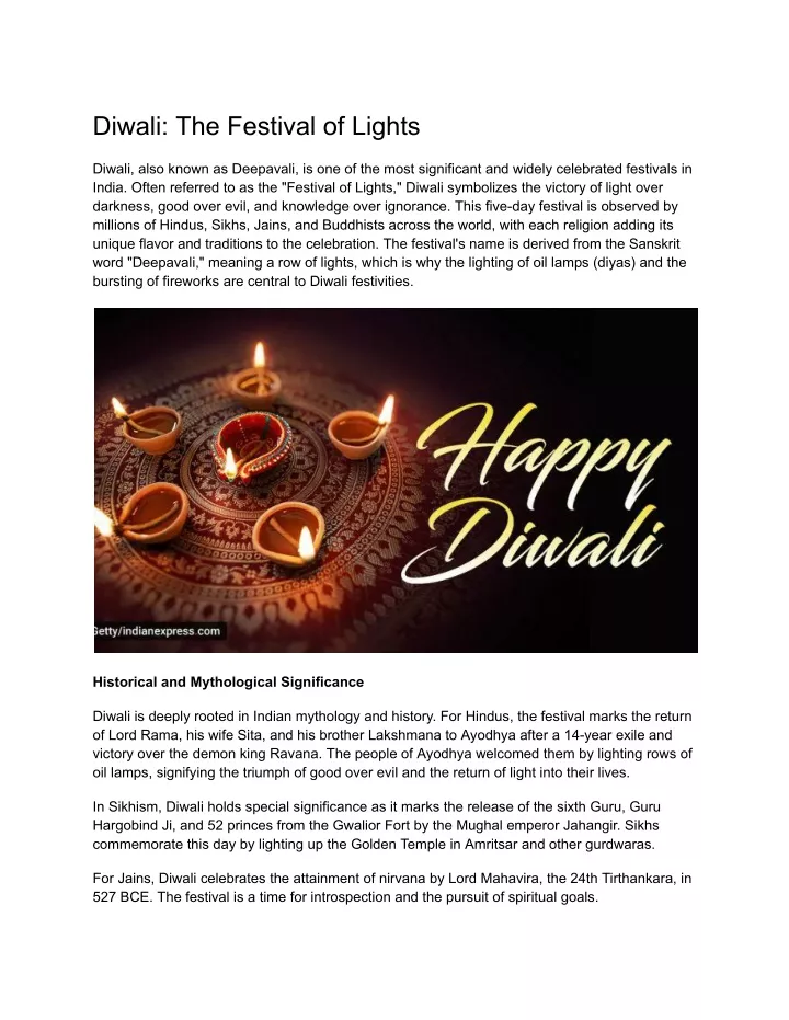 diwali the festival of lights