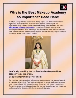 Best Makeup Academy in Lucknow