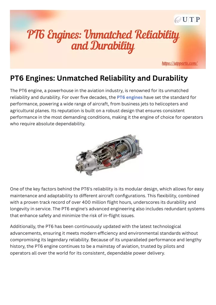 pt6 engines unmatched reliability and durability