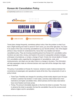 Korean Air Cancellation Policy_ Skyblue Trips