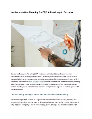 Implementation Planning for ERP A Roadmap to Success
