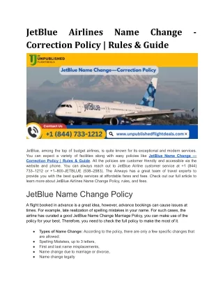 JetBlue Name Change - Correction Policy | Rules & Guide