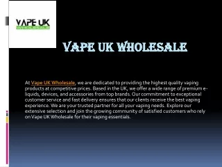 Vape UK Wholesale