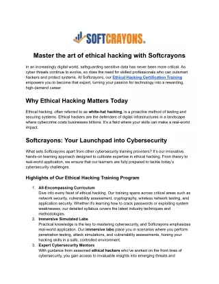 master the art of ethical hacking with softcrayons