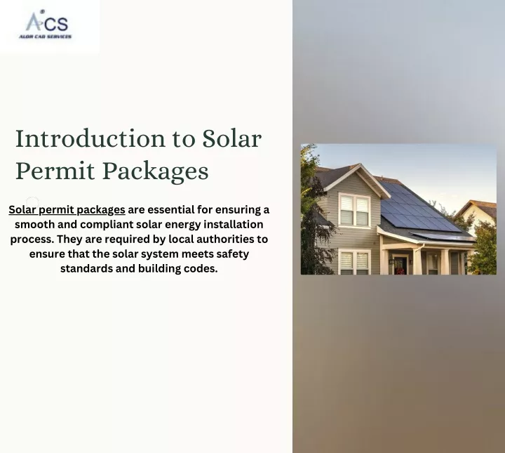 introduction to solar permit packages