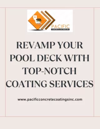 Revamp Your Pool Deck with Top-notch Coating Services