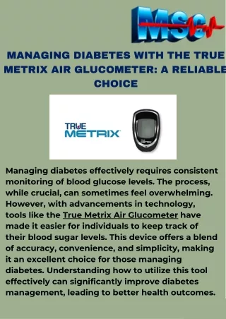 managing diabetes with the true metrix