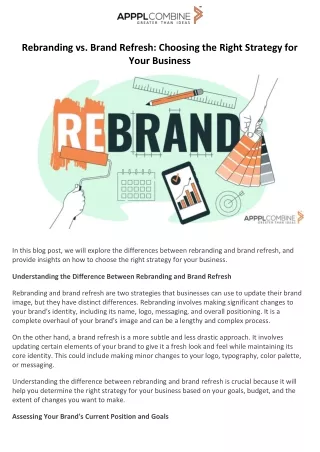 Rebranding vs. Brand Refresh Choosing the Right Strategy for Your Business