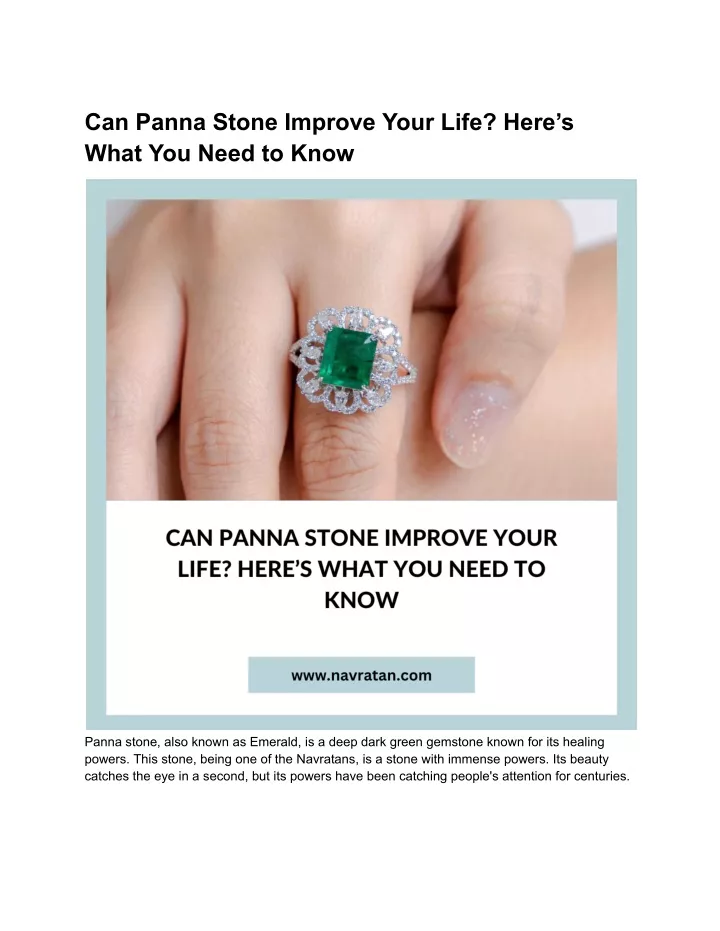 can panna stone improve your life here s what