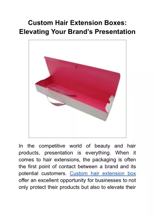 Custom Hair Extension Boxes_ Elevating Your Brand’s Presentation