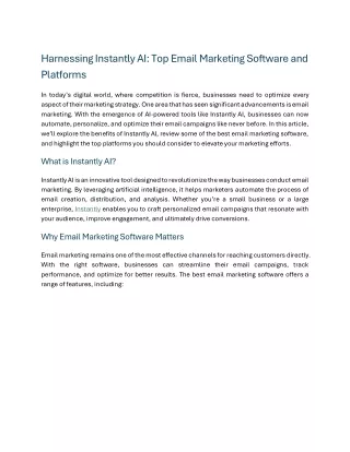 harnessing instantly ai top email marketing