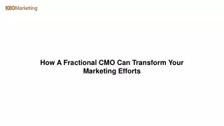 How A Fractional CMO Can Transform Your Marketing Efforts