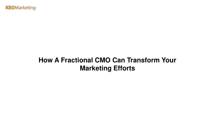 how a fractional cmo can transform your marketing