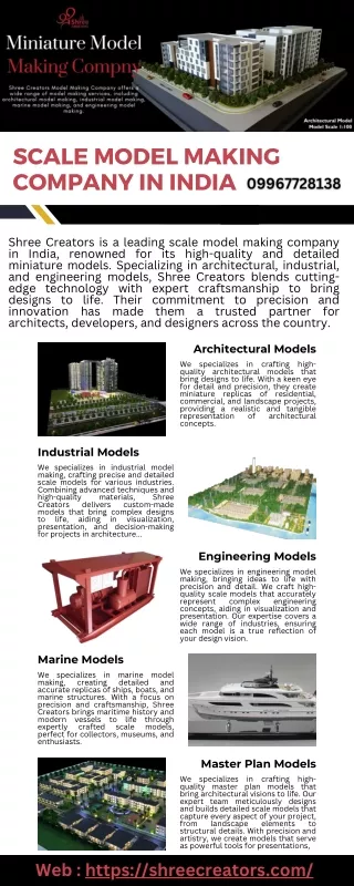 Leading Scale Model Making Firm in Mumbai - Shree Creators