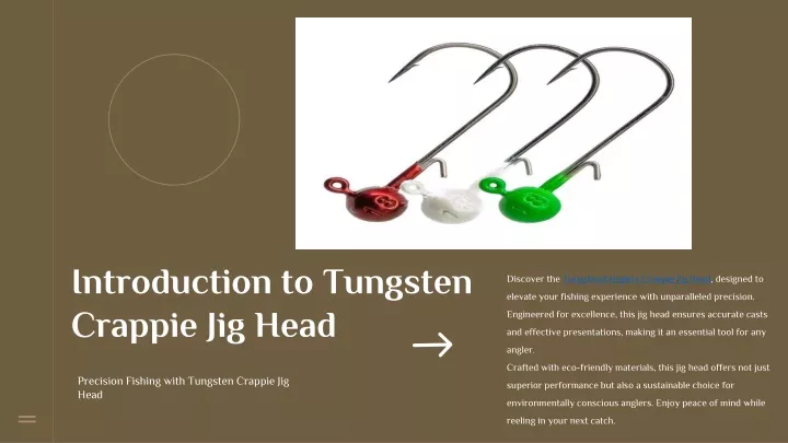 introduction to tungsten crappie jig head