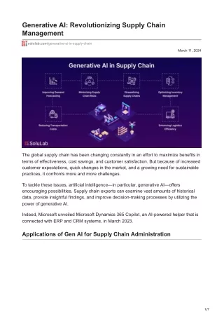 generative ai revolutionizing supply chain