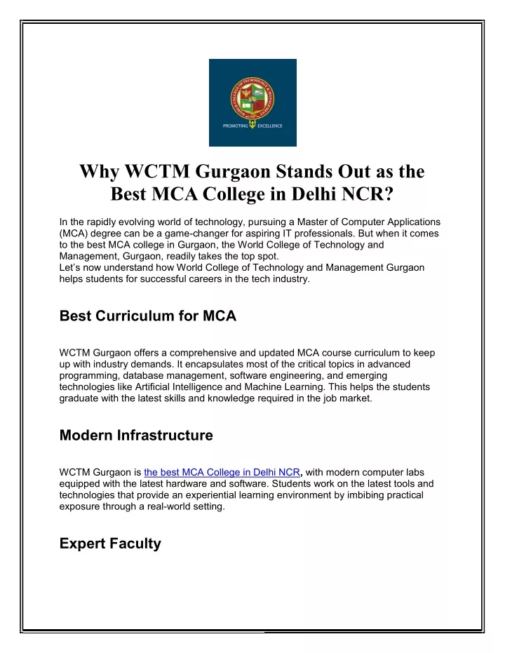 why wctm gurgaon stands out as the best