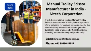 manual trolley scissor manufacturer in india