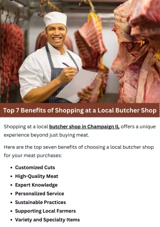 Top 7 Benefits of Shopping at a Local Butcher Shop