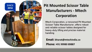 pit mounted scissor table manufacturers mtech
