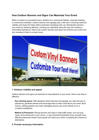 How Outdoor Banners and Signs Can Maximize Your Event
