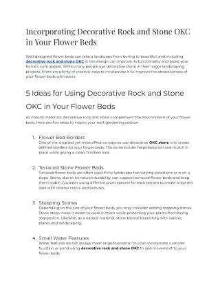 Incorporating Decorative Rock and Stone OKC in Your Flower Beds