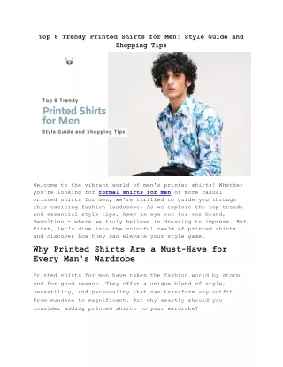 Top 8 Trendy Printed Shirts for Men Style Guide and Shopping Tips